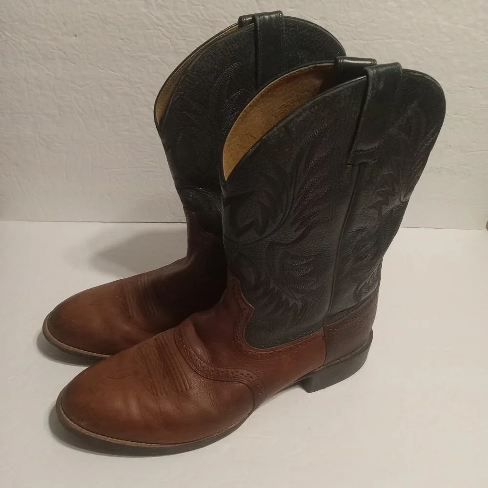 ARIAT HERITAGE STOCKMAN MEN'S WESTERN BOOT-10002258 Green/Brown